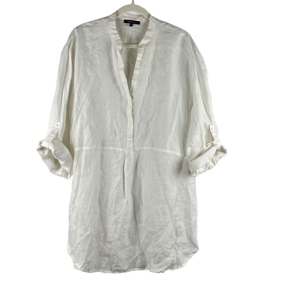 Piper Women’s White V-neck Tunic Blouse 16